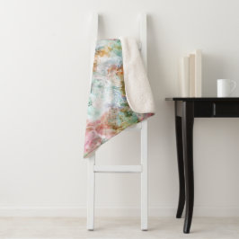 Cobertor Sherpa Ocean Abstract Watercolor Grunge Pattern 