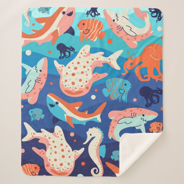 Cobertor Sherpa Ocean Wonders (Frente)