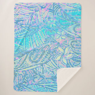 Cobertor Sherpa Oceano Azul - Havaí - Samoano - Tribal Polinésia