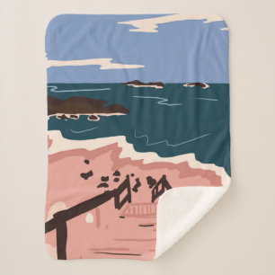 Cobertor Sherpa Oceano Blues