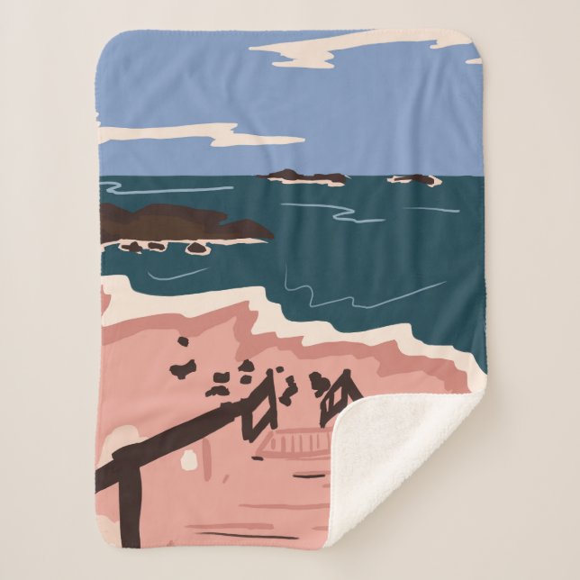 Cobertor Sherpa Oceano Blues (Frente)