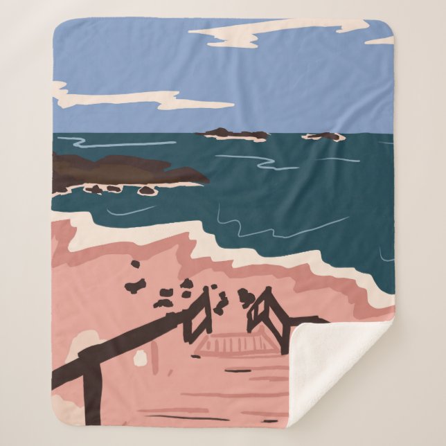 Cobertor Sherpa Oceano Blues (Frente)