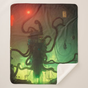 Cobertor Sherpa Octopus Steampunk