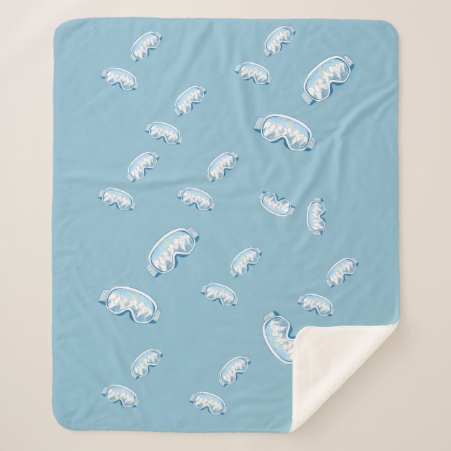 Cobertor Sherpa Óculos de Esqui com reflexo de montanha (Frente)