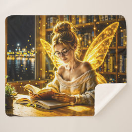 Cobertor Sherpa Óculos e livros da fada de sonho