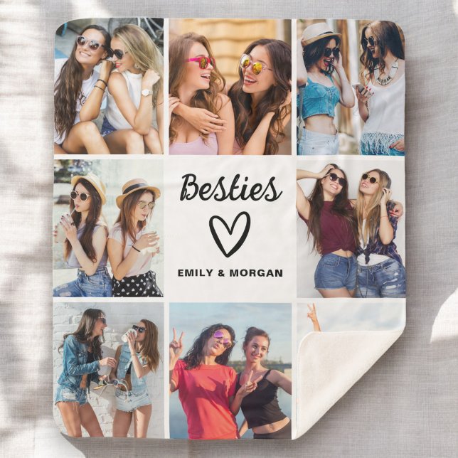Cobertor Sherpa Oferta De Script Besties Para Colagem De Fotos De  (Criador carregado)
