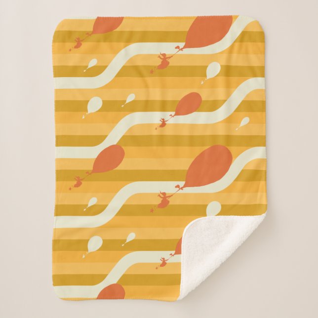 Cobertor Sherpa Oh, Os Lugares Que Você Vai! Padrão do Balão Retro (Frente)