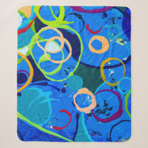 Cobertor Sherpa Óleo de abstrato de pintura e cor acrílica em lata