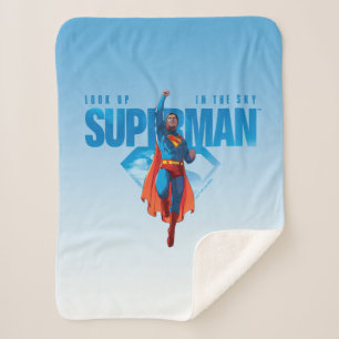 Cobertor Sherpa Olhe para cima É o Super-Homem