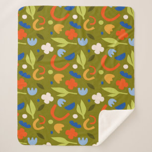 Cobertor Sherpa Olive Meadow