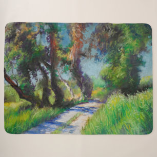 Cobertor Sherpa Oliveiral Iluminada pelo Sol Paisagem Pastel
