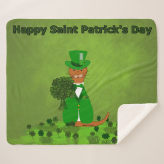 Cobertor Sherpa Oliver The Otter Picting Shamrocks - São Patrick