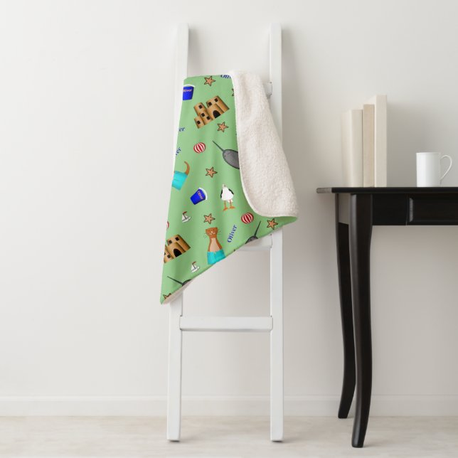 Cobertor Sherpa Oliver The Otter Summer Beach Vacntern (In Situ)