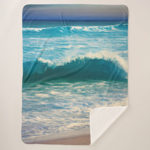 Cobertor Sherpa Onda Azul de Mar