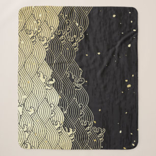 Cobertor Sherpa onda de ouro, textura em papel.