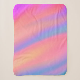 Cobertor Sherpa Ondas abstrato azuis cor-de-rosa únicas com tendên