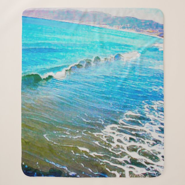 Cobertor Sherpa Ondas de Aquarela  (Frente)