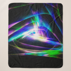 Cobertor Sherpa ondas de luz abstrato e fundo preto abstrato,