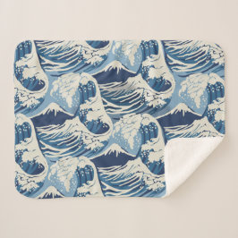 Cobertor Sherpa Ondas do Surf Vintage