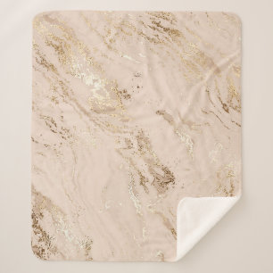 Cobertor Sherpa Ondas Douradas: Abstrato Marble
