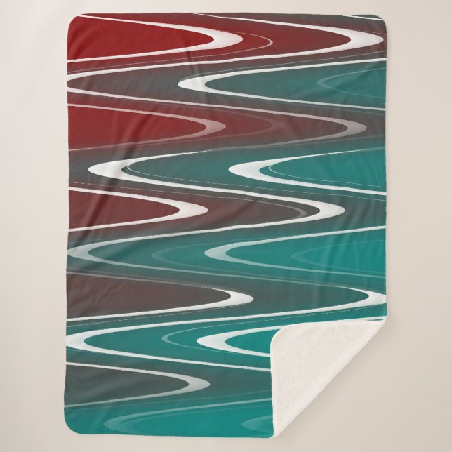 Cobertor Sherpa Ondas em branco (Frente)