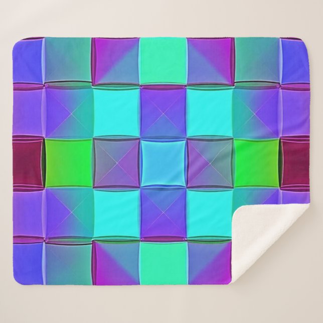 Cobertor Sherpa Ondas Geométricas de Luz Vibradas (Frente (Horizontal))