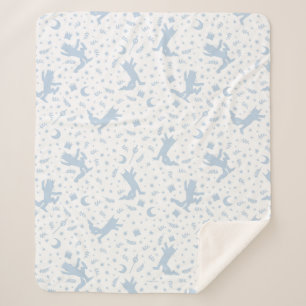 Cobertor Sherpa Onde as Coisas Selvagens Azul Floral