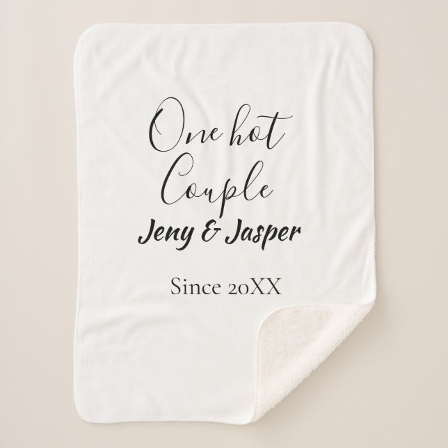 Cobertor Sherpa One hot couple add name since 20XX year date (Frente)