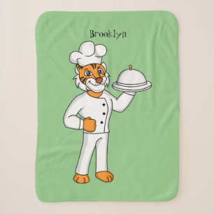 Cobertor Sherpa Óptica de desenho animado de tigre engraçado 