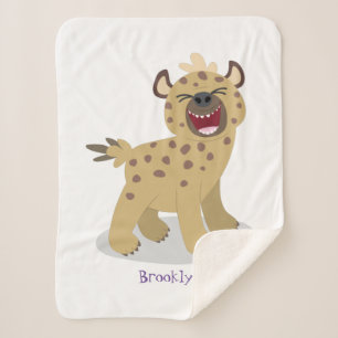 Cobertor Sherpa Óptica hiena engraçada rindo ilustração de desenho