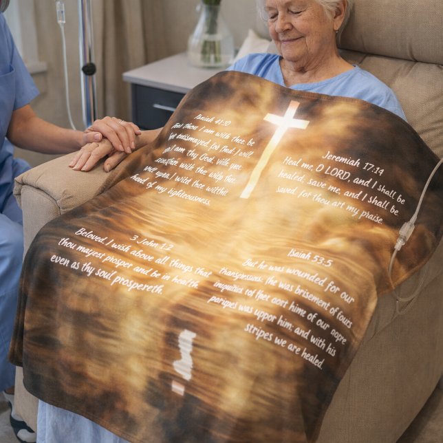 Cobertor Sherpa Oração para a cura cristã Shawl Lap Blanket (Criador carregado)
