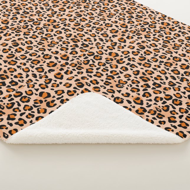 Cobertor Sherpa Orange and Brown Leopard Print (3/4)