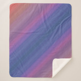 Cobertor Sherpa Orange Purple and Blue Stripes Abstract Pattern