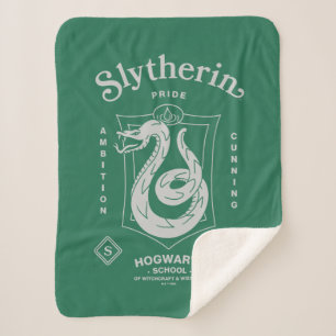Cobertor Sherpa ORGULHO DE SLYTHERIN™ Ambição Astúcia Brasão