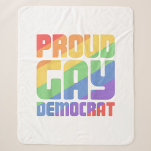 Cobertor Sherpa Orgulhoso Democrata Gay Engraçado LGBT