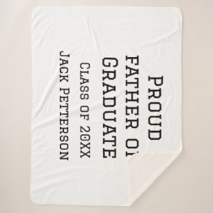 Cobertor Sherpa Orgulhoso pai da classe de formandos de 20XX adici