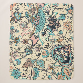 Cobertor Sherpa Oriental Paisley: Elegância Têxtil Estilizada.