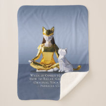 Origami Gold Foil Yoga Meditando Mulher-Gato