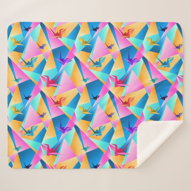 Cobertor Sherpa Origami Kaleidoscope (Frente (Horizontal))