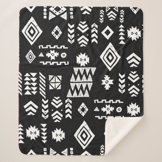 Cobertor Sherpa Origem étnica tribal. Na moda primitivo (Frente)