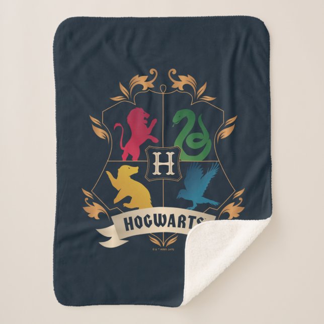 Cobertor Sherpa Ornamentado HOGWARTS™ House Crest (Frente)