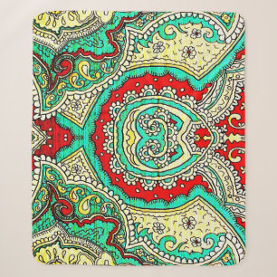 Cobertor Sherpa Ornamento arabesco neon: estilo 80.