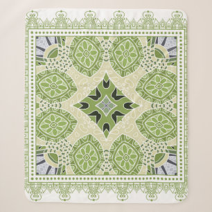 Cobertor Sherpa Ornamento colorido decorativo sobre fundo branco,