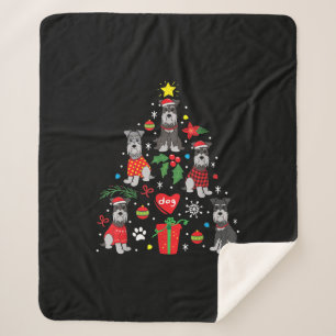 Cobertor Sherpa Ornamento de Árvore de Natal Schnauzer - Cão Pet E