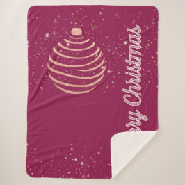 Cobertor Sherpa Ornamento de Natal Feliz