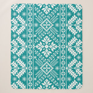 Cobertor Sherpa Ornamento Étnico Folk Ucraniano Sem Costura