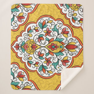 Cobertor Sherpa Ornamento Floral: Motifs Turcos Indianos.