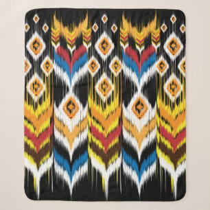 Cobertor Sherpa Ornamento geométrico do folclore Ikat. Tribal Ét