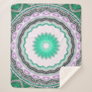 Cobertor Sherpa ornamento geométrico. Textura decorativa do mosaic