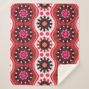 Cobertor Sherpa ornamento oriental sem costura tradicional